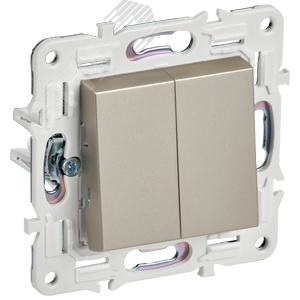 SKANDY Выключатель 2-клавишный проходной 10А SK-V05Sh шампань IEK - фото 1