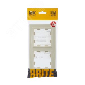 BRITE Рамка 2 поста РУ-2-БрКр бежевый - фото 5