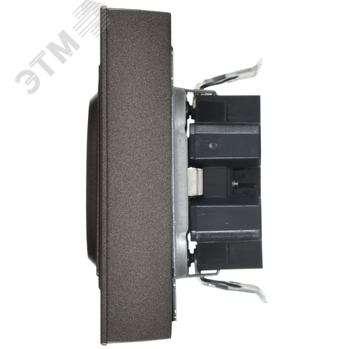 BRITE Розетка 2-местная с заземлением без защитных шторок плоская 16А в сборе РСПл12-3-БрТБ темная бронза IEK - фото 4