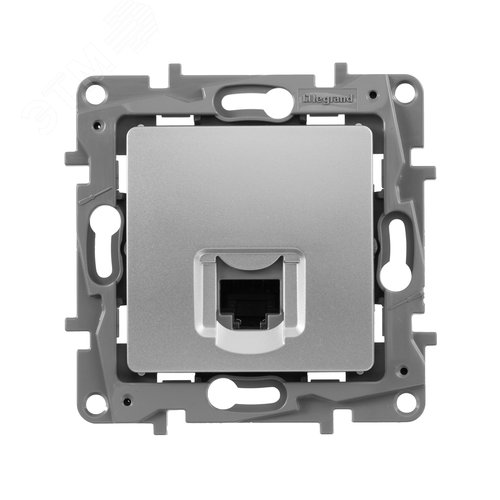 Розетка компьютерная RJ45 категория 6 UTP алюминий ETIKA - фото 2