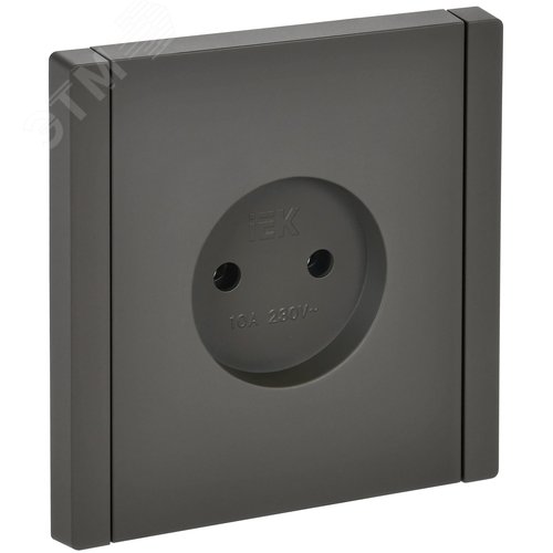 Изображение товара FORTE&PIANO Розетка 1-местная без заземления без защитных шторок винтовое крепление 10А FP318 серый IEK (шт)