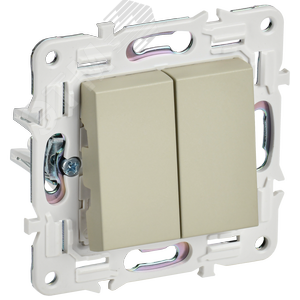 SKANDY Выключатель 2-клавишный 10А SK-V04B бежевый IEK - фото 1