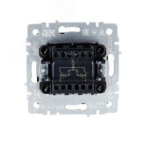 BRITE Выключатель двухклавишный с индикацией 10А ВС10-2-1-БрШ шампань - фото 5