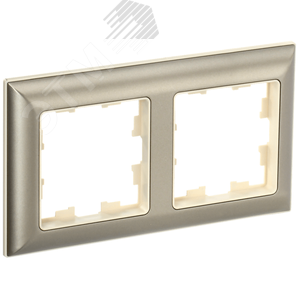 BRITE Рамка 2 поста РУ-2-Бр бежевый/шампань IEK - фото 1