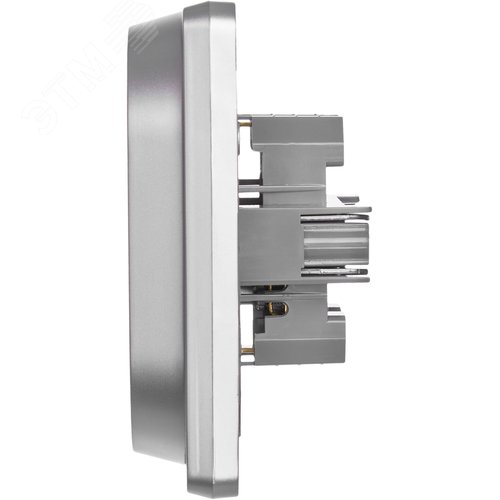 Розетка 2-местная с заземлением без защитных шторок 16А в сборе алюминий INSPIRIA - фото 3