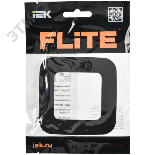 FLITE ARTISTIC Рамка 1-местная РУ-1-А-ФлЧ черный IEK - фото 2