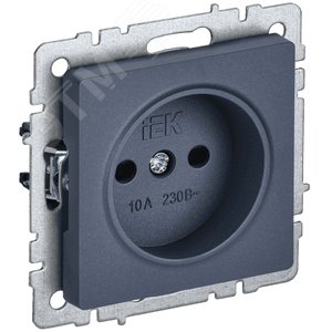 Изображение товара BRITE Розетка 1 пост без заземления с защитными шторками 10А РСш10-2-БрМ маренго IEK (шт)