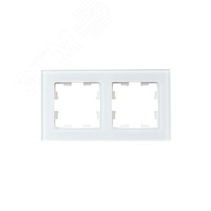 BRITE Рамка 2 поста РУ-2-2-БрБ стекло белый - фото 2
