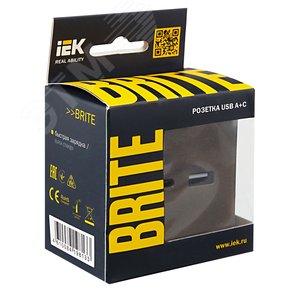 BRITE Розетка USB A+C 18Вт РЮ11-1-БрТБ темная бронза - фото 7