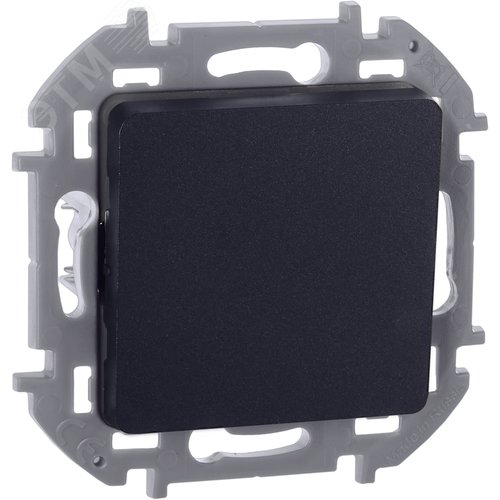 Изображение товара Выключатель 1-клавишный проходной 10АХ безвинтовое крепление антрацит INSPIRIA (шт)