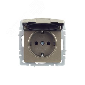 BRITE Розетка с заземлением с защитными шторками и крышкой 16А IP20 РСбш10-3-БрШ шампань - фото 10