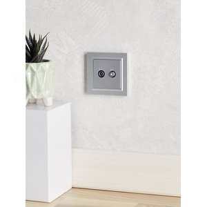 BRITE Розетка двойная TV+SAT РТВ/РСп12-БрА алюминий - фото 8