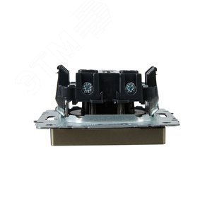 BRITE Розетка без заземления без защитных шторок 10А РС10-1-0-БрШ шампань - фото 5