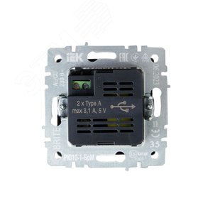 BRITE Розетка USB A+A 3.1А РЮ10-1-БрМ маренго - фото 4