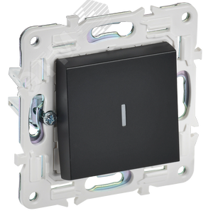 SKANDY Выключатель 1-клавишный с индикацией 10А SK-V07Bl черный IEK - фото 1