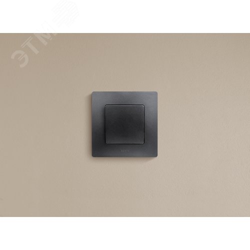 Выключатель 1-клавишный 10А безвинтовое крепление антрацит ETIKA - фото 5
