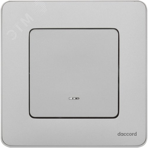 Выключатель 1-клавишный проходной с подсветкой/индикацией 10АХ безвинтовое крепление алюминий INSPIRIA - фото 4