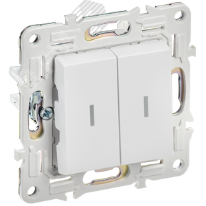 SKANDY Выключатель 2-клавишный с индикацией 10А SK-V09W арктический белый IEK - фото 1