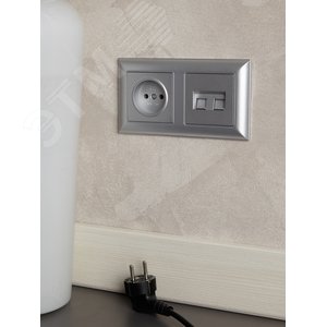 BRITE Рамка 2 поста РУ-2-Бр алюминий/алюминий IEK - фото 5