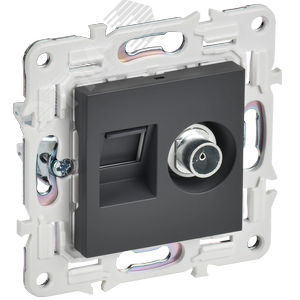 Изображение товара SKANDY Розетка двойная TV+RJ45 кат.6E SK-A15T титан IEK (шт)