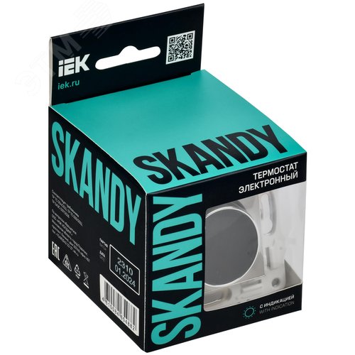 SKANDY Термостат электронный с индикацией SK-T01N никель IEK - фото 2