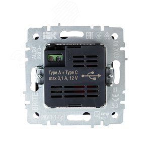 BRITE Розетка USB A+C 18Вт РЮ11-1-БрГ графит - фото 4