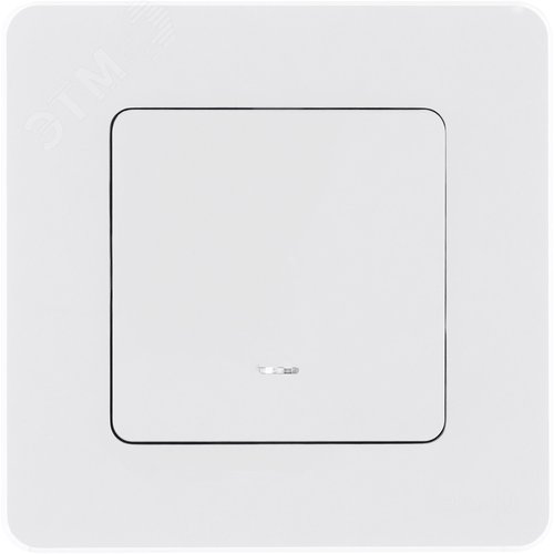 Выключатель 1-клавишный с подсветкой/индикацией 10АХ безвинтовое крепление белый INSPIRIA - фото 4