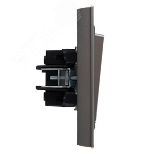 BRITE Выключатель двухклавишный 10А в сборе ВСР10-2-0-БрС сталь IEK - фото 3