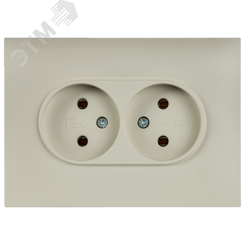 SKANDY Розетка 2-местная без заземления без защитных шторок 10А в сборе SK-R10B бежевый IEK - фото 4