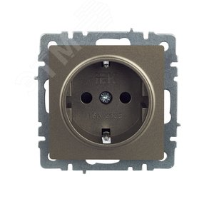 BRITE Розетка с заземлением с защитными шторками 16А РС14-1-0-БрШ шампань - фото 2