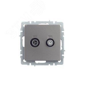 BRITE Розетка двойная TV+SAT РТВ/РСп12-БрС сталь - фото 2