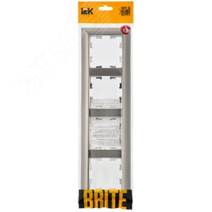 BRITE Рамка 4 поста РУ-4-Бр хром/никель IEK - фото 2