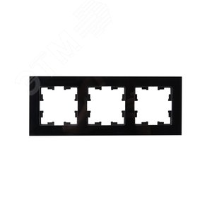 BRITE Рамка 3 поста РУ-3-2-БрЧ стекло черный - фото 2