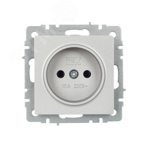 BRITE Розетка без заземления без защитных шторок 10А РС10-1-0-БрА алюминий - фото 2
