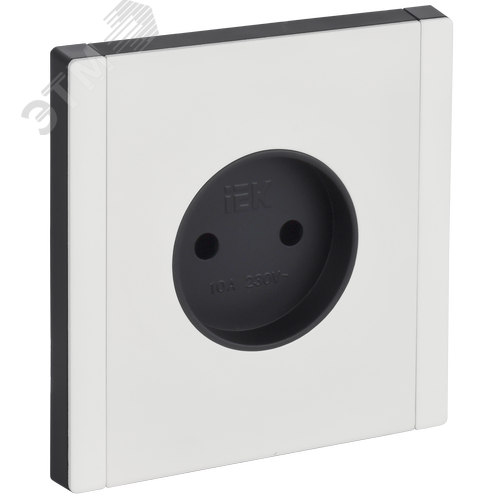 Изображение товара FORTE&PIANO Розетка 1-местная без заземления без защитных шторок винтовое крепление 10А FP218M металл белый IEK (шт)