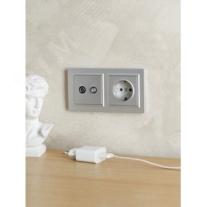 BRITE Рамка 2 поста IP44 РУ-2-БрА-44 алюминий - фото 6