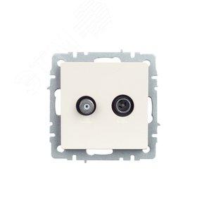 BRITE Розетка двойная TV+SAT РТВ/РСп12-БрЖ жемчуг - фото 2