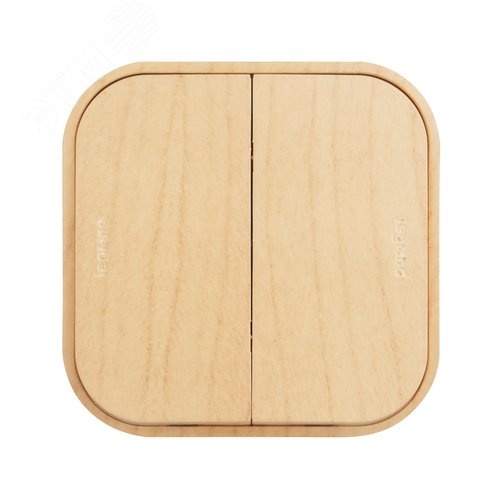 Выключатель 2-клавишный для открытой установки 10А дерево QUTEO - фото 2