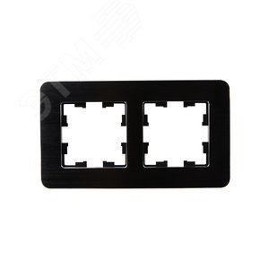 BRITE Рамка 2 поста РУ-2-1-Бр металл черный RE AL IEK - фото 2