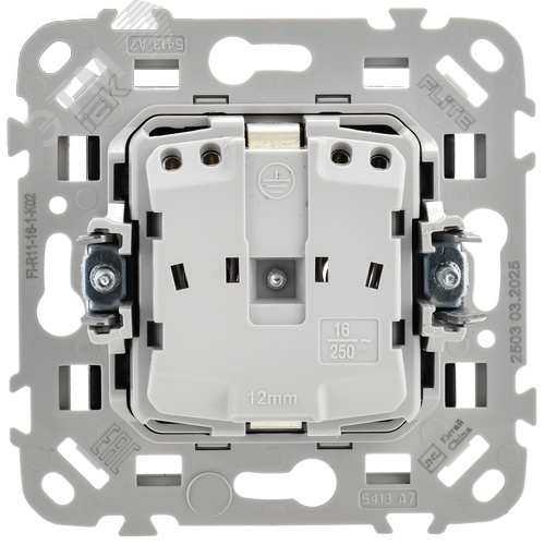 FLITE Розетка с заземлением без защитных шторок безвинтовое крепление 16А РС11-1-ФлЧ черный IEK - фото 5