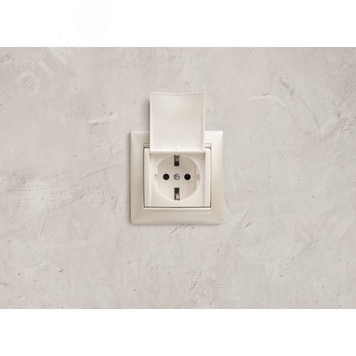 Розетка 1-местная с заземлением с защитными шторками и крышкой 16А IP20 белый VALENA - фото 6