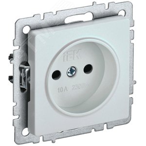 Изображение товара BRITE Розетка 1 пост без заземления с защитными шторками 10А РСш10-2-БрЖ жемчуг IEK (шт)