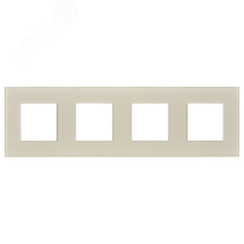 SKANDY Рамка 4-местная SK-F24B стекло беж. IEK - фото 4