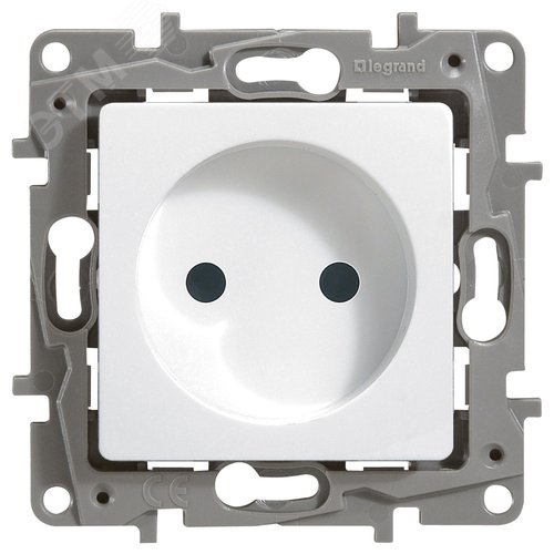 Розетка 1-местная без заземления без защитных шторок 16А белый ETIKA - фото 4