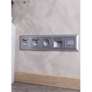 BRITE Рамка 5 постов РУ-5-Бр алюминий/алюминий IEK - фото 5