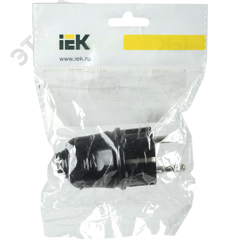 Евровилка прямая черная 16 А - фото 2