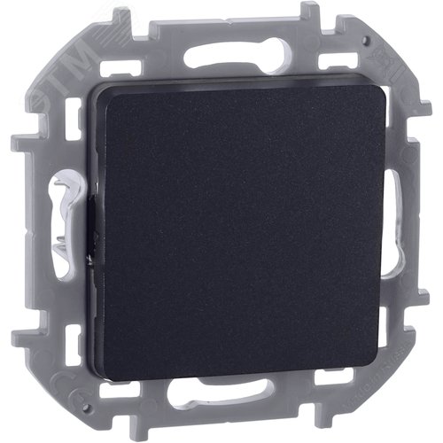 Изображение товара Выключатель 1-клавишный 10АХ безвинтовое крепление антрацит INSPIRIA (шт)