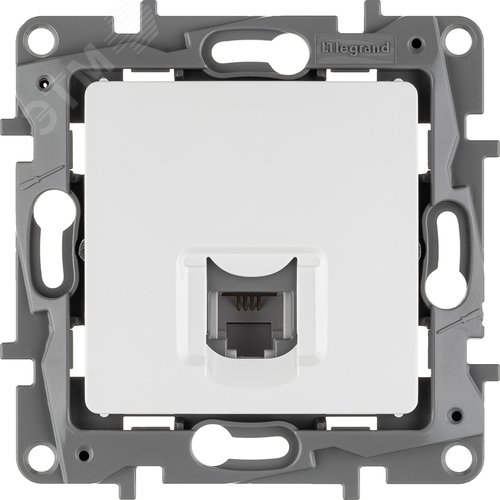 Розетка телефонная RJ11 белый ETIKA - фото 3