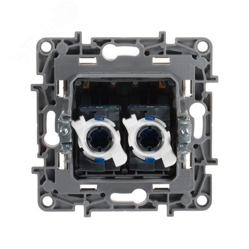 Розетка компьютерная двойная RJ45 категория 6 UTP слоновая кость ETIKA - фото 2