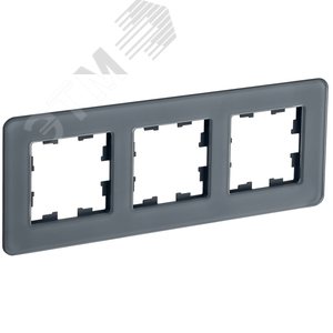 BRITE Рамка 3 поста РУ-3-2-Бр стекло графит RE IEK - фото 1